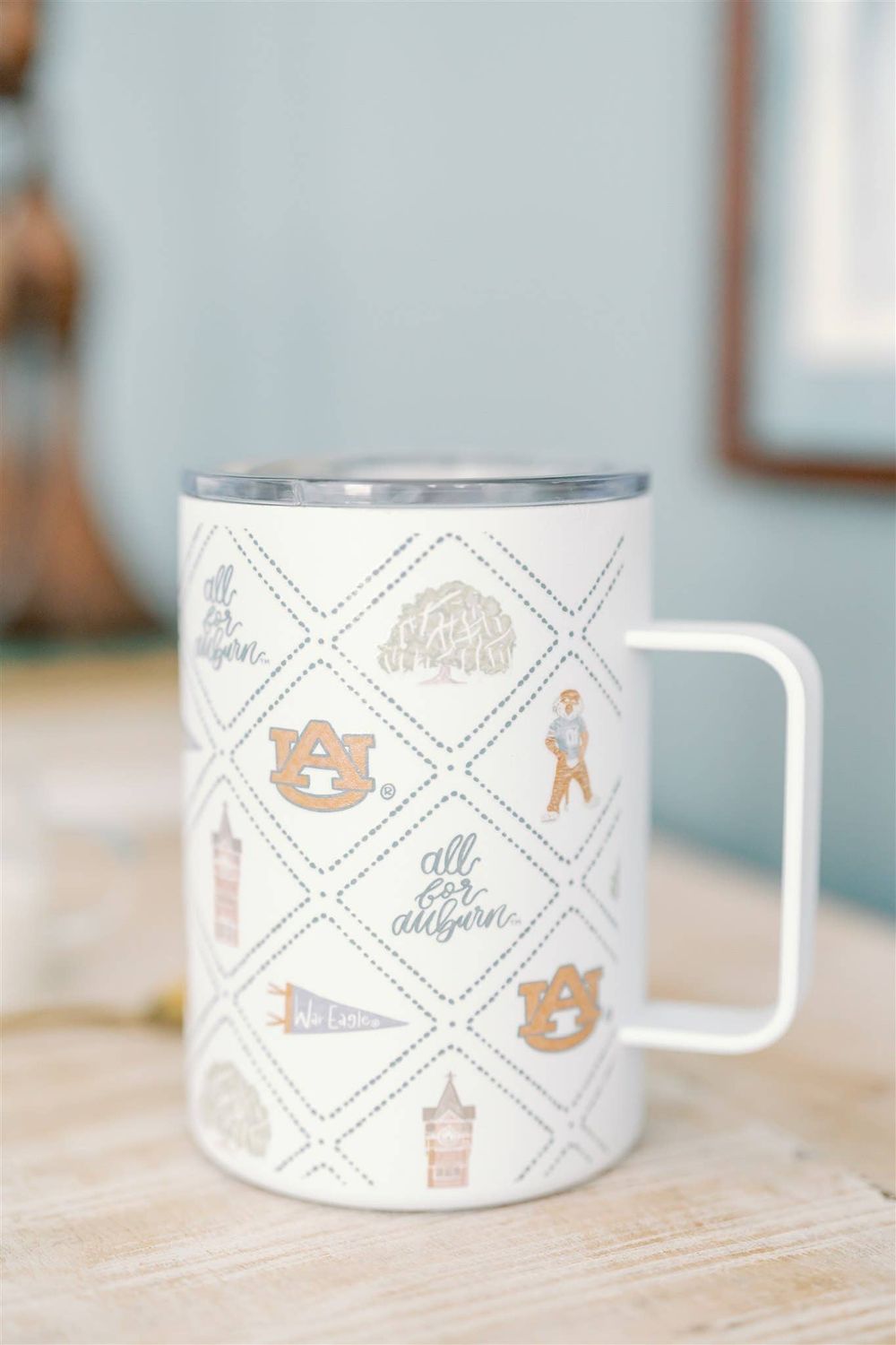 Gracefully Made Art - Licensed 16 oz. Insulated Auburn University Mug