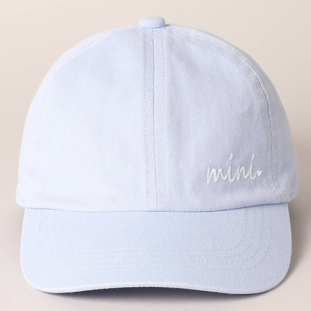 Fashion City - Kids Mini Embroidered Letters Baseball Cap: LT BLUE / ONE SIZE