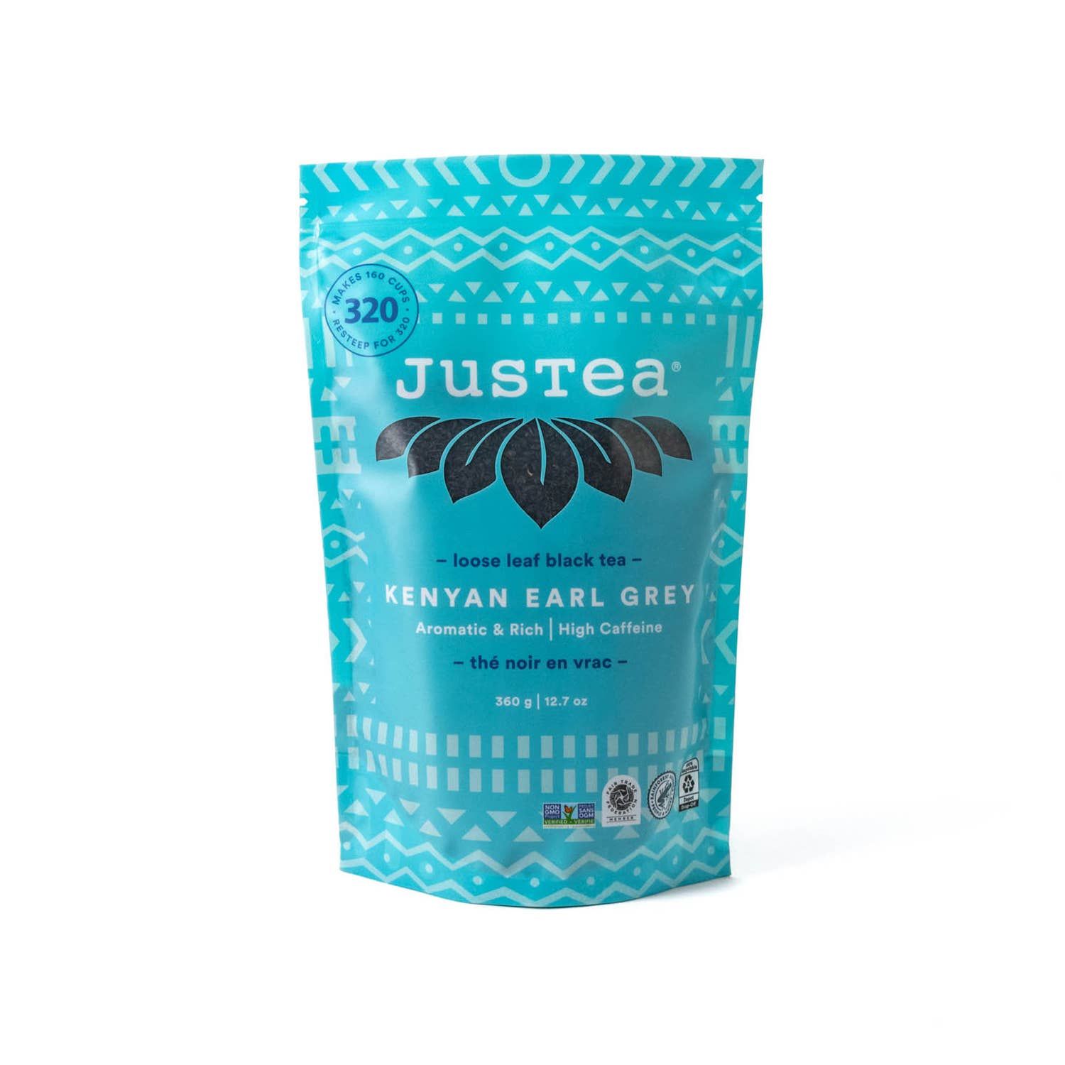 JusTea (No Import Fees to USA) - Kenyan Earl Grey -BULK Black Tea in a Large Resealable Pouch