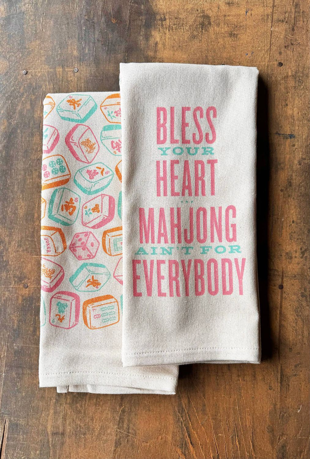 SOUTHERN FRIED DESIGN BARN - NEW Bless Your Heart...Mahjong Kitchen Towel