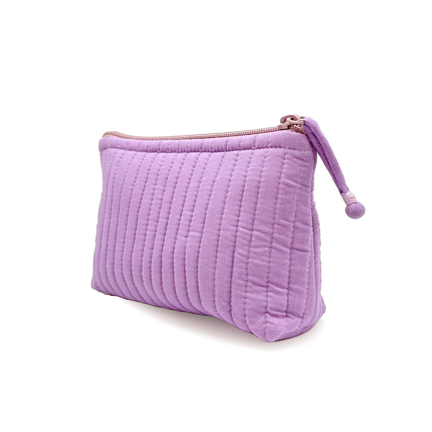 Anju Jewelry - Aviva Collection - Quilted Solid Cotton Travel Pouch: Lavender