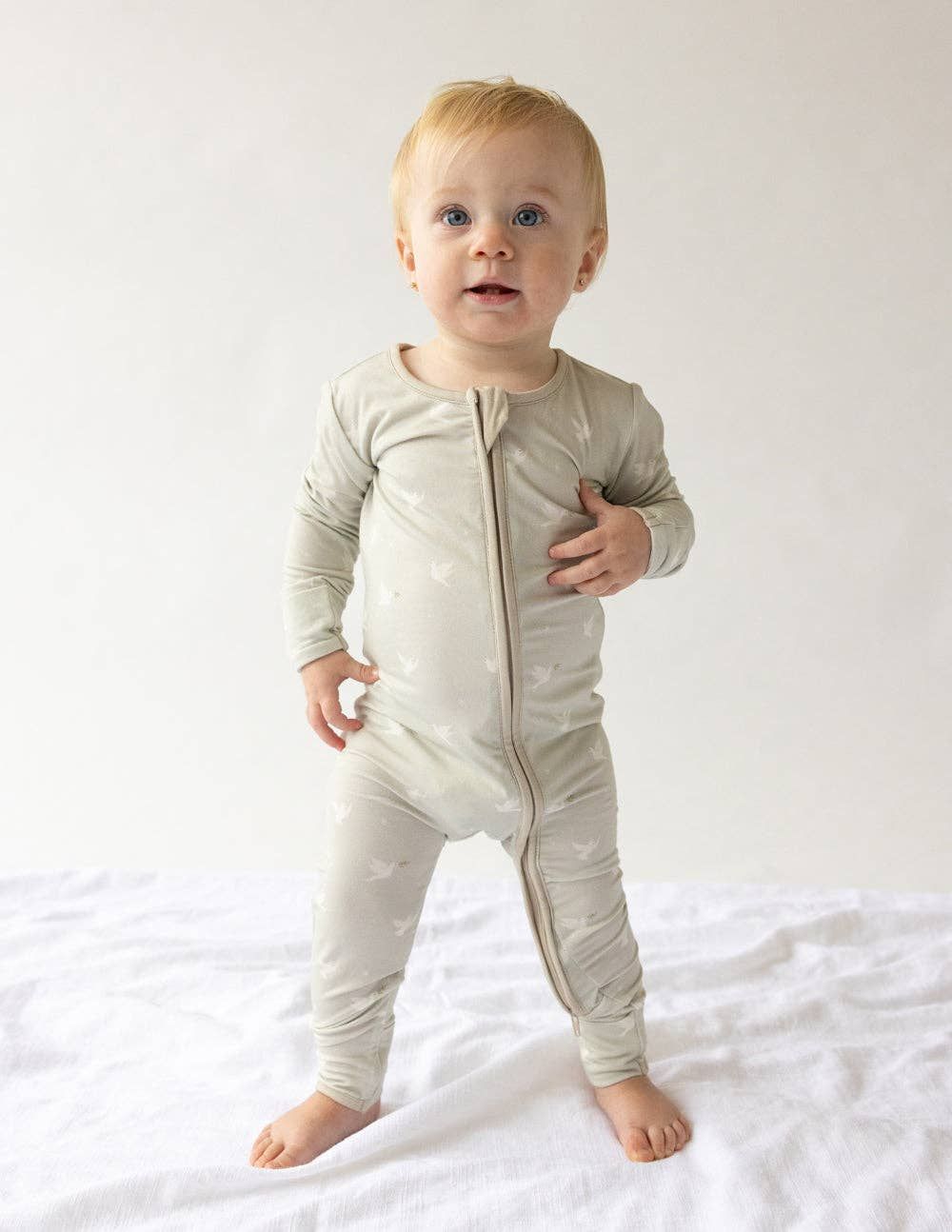 Elevated Faith - Peace Bamboo Convertible Footed Onesie: 3-6 M