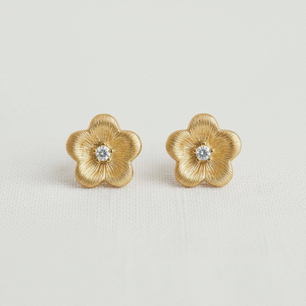 Ellemadera - Floral Design Gemstone Drop Earrings