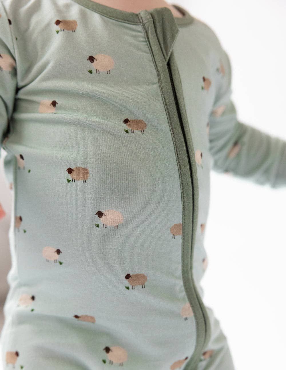 Elevated Faith - Lamb Bamboo Convertible Footed Onesie: 12-18 M