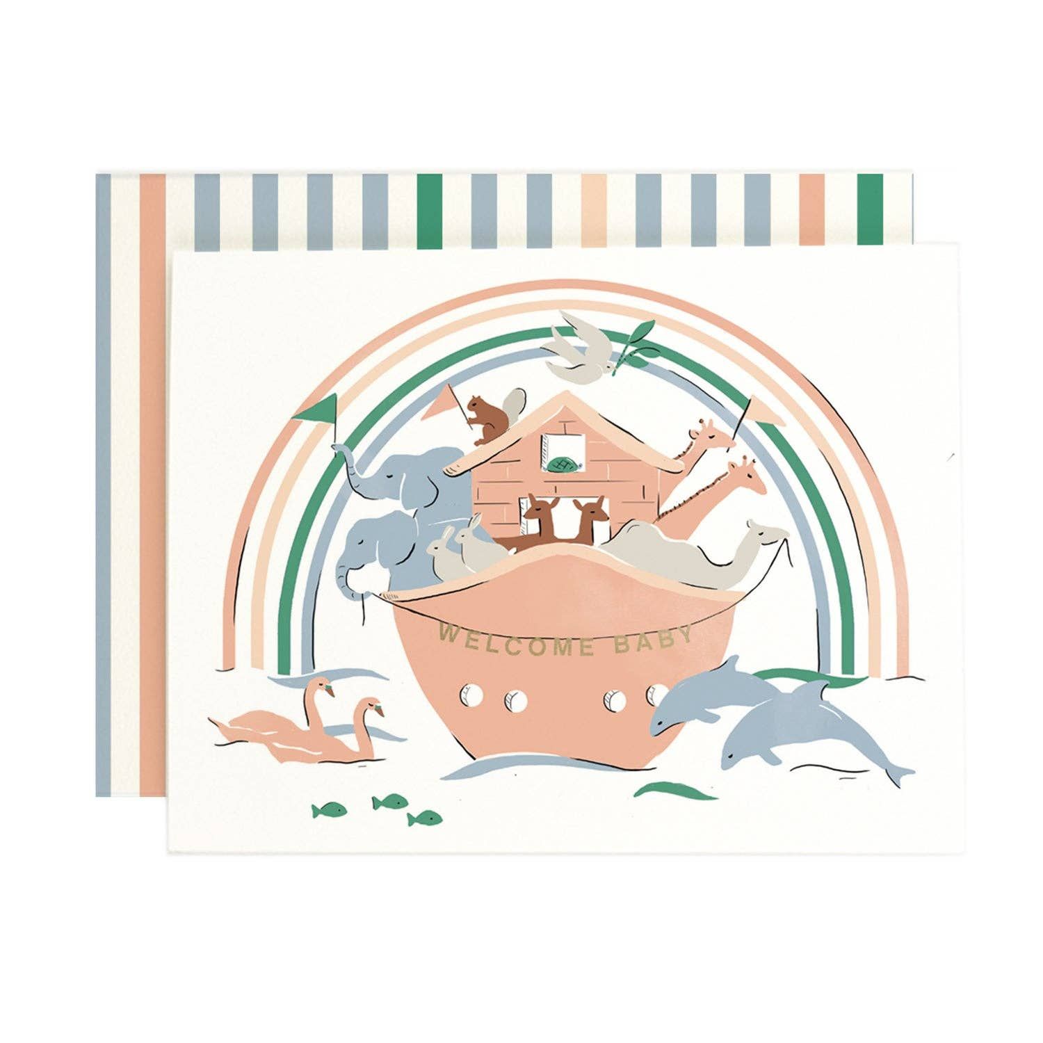 Amy Heitman - Welcome Baby Ark Greeting Card: Single card