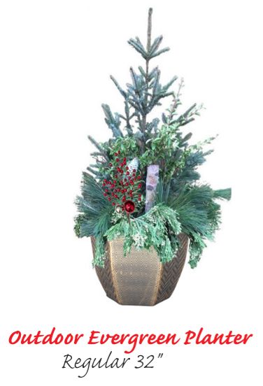 Outdoor Evergreen Planter - Standard 32"