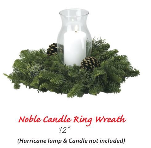 Direct Ship - Noble Candle Ring Wreath 12"