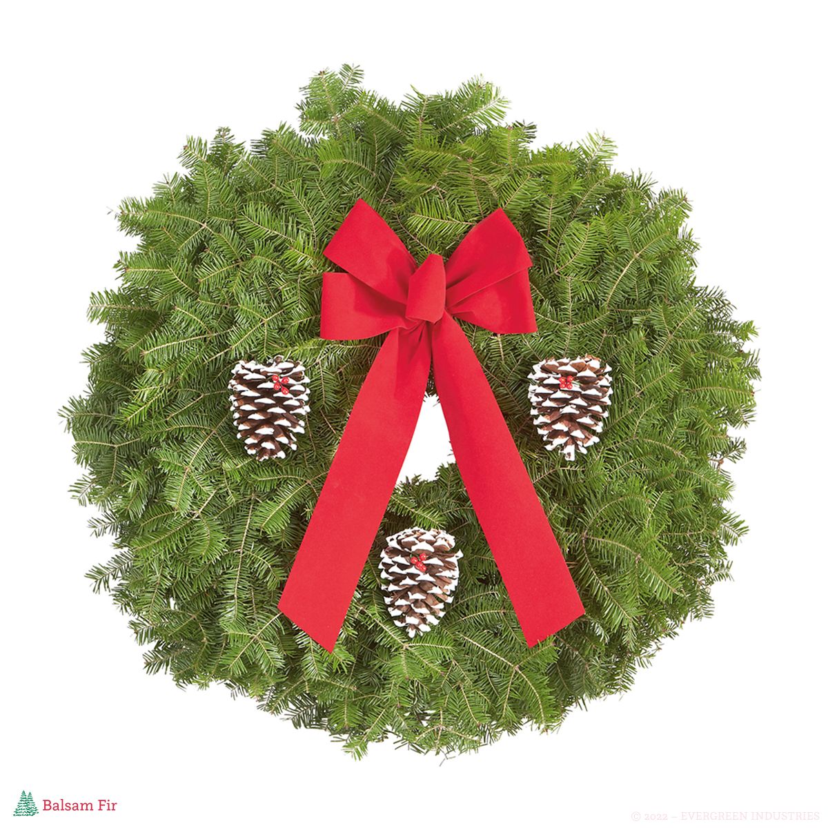 Evergreen Industries Single Face Balsam Wreaths 18", 25", 36", 48"
