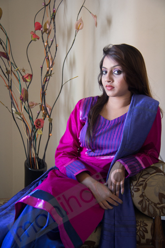 Purple barfi/diamond pattern design pure cotton kameez