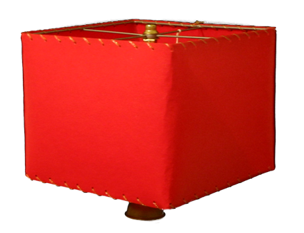 10" square lampshade, red