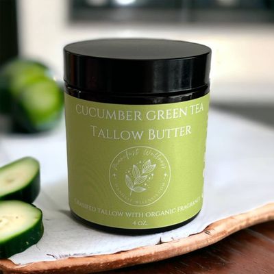 Manifest Wellness - Cucumber &amp; Green Tea Tallow Butter, Grassfed &amp; Organic 4oz.