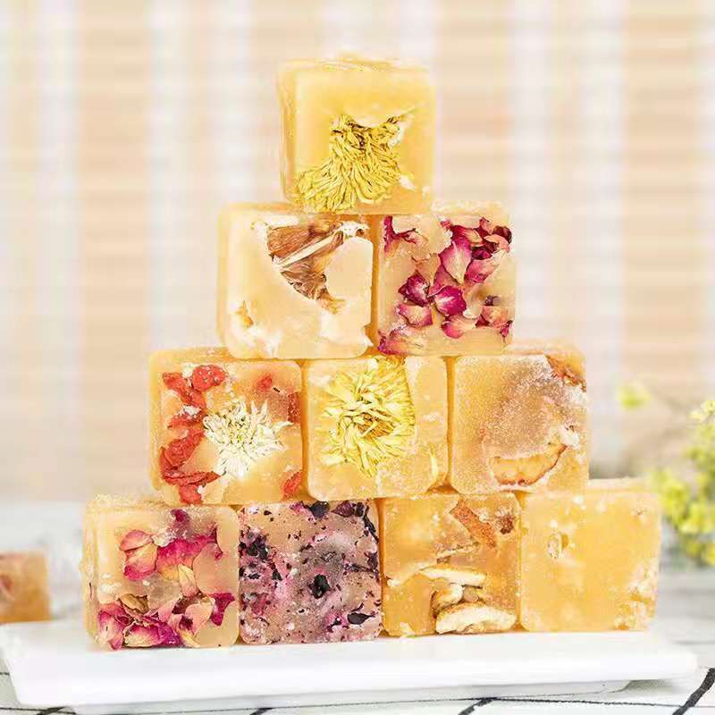The Grateful Tea Co - Gourmet Honey Sugar Cubes with flowers and fruit, Style: Lemon