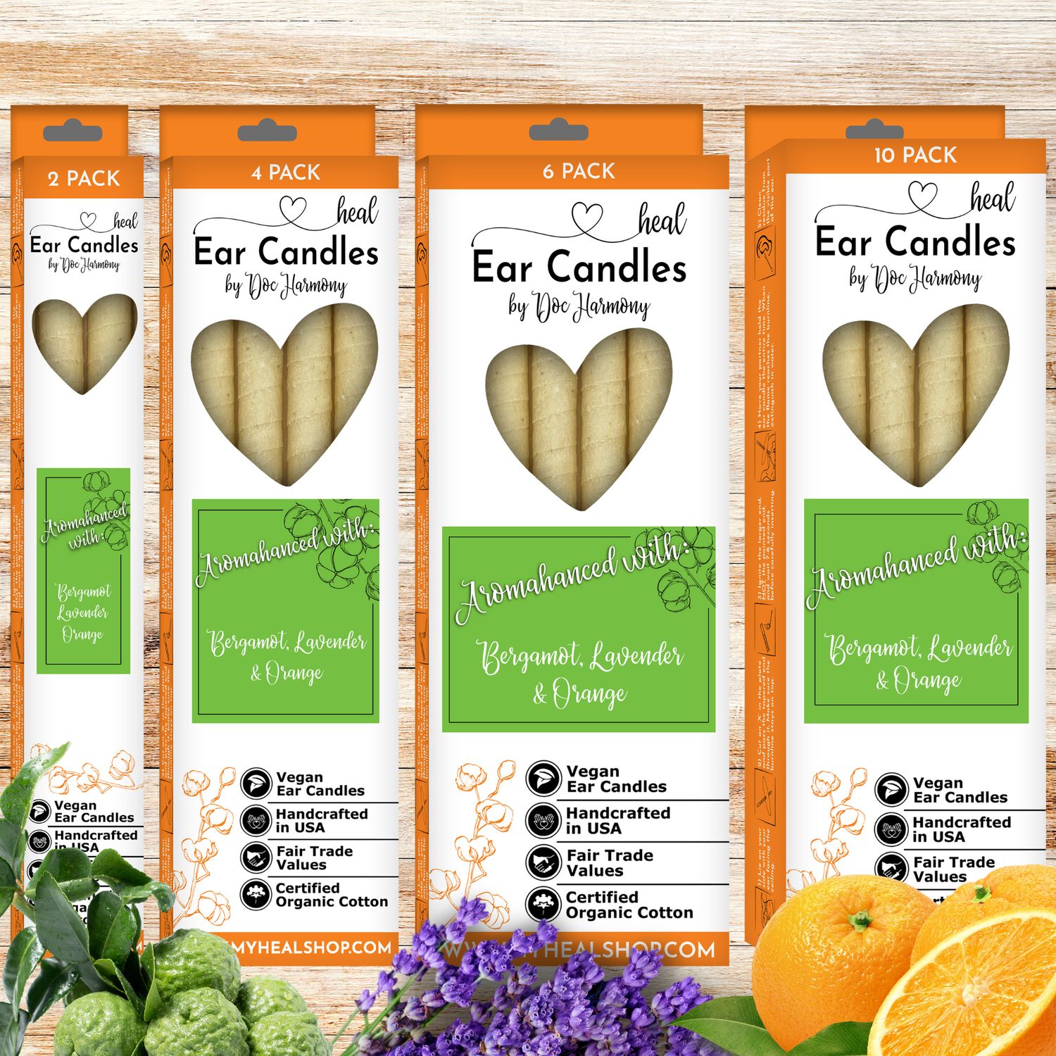 Healthy Energy Amazing Life - Lavender, Bergamot &amp; Orange Ear Candles by Doc Harmony