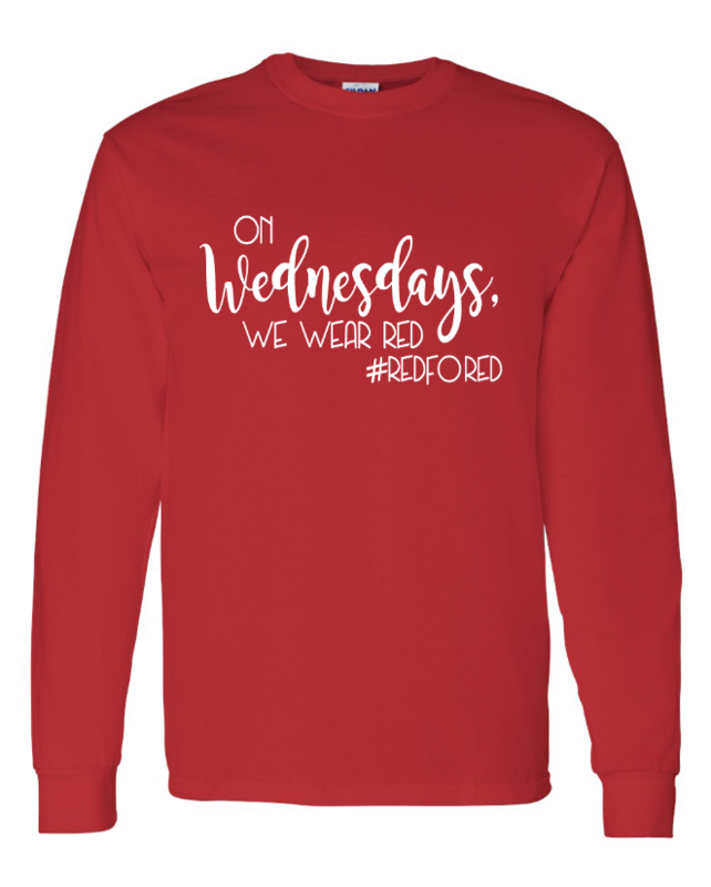 On Wednesday We Wear Red Long Sleeve Shirt