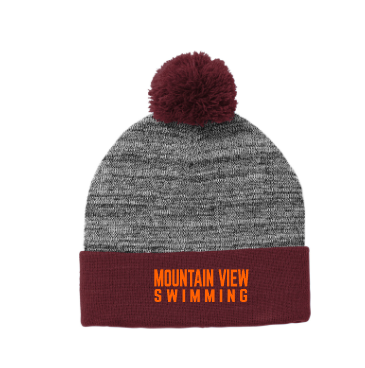 MV Swimming Embroidered Pom Pom Beanie