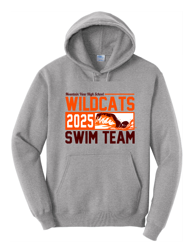 MV Wildcats Swimming  Grey Hoodie