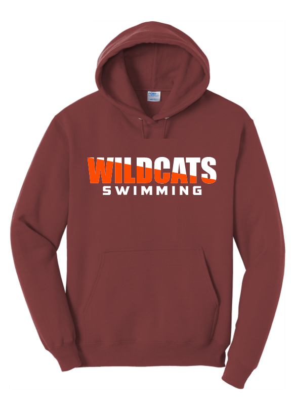 MV Wildcats Swimming  Maroon Hoodie