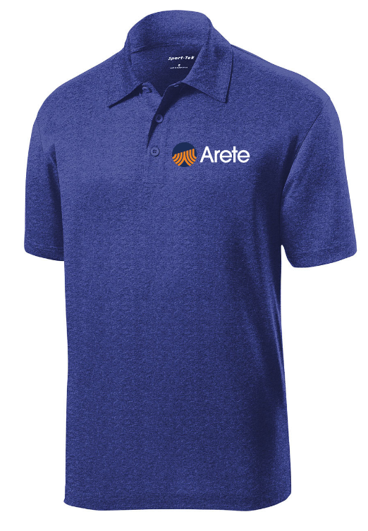 Arete Sport-Tek® Heather Contender™ Polo, color: Cobalt