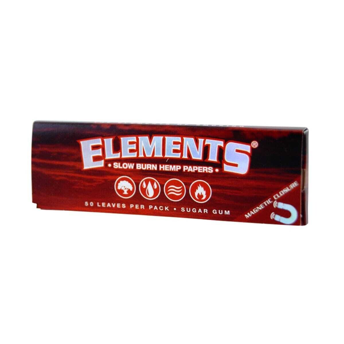 Elements - RED 1 1/4 Slow Burn Hemp