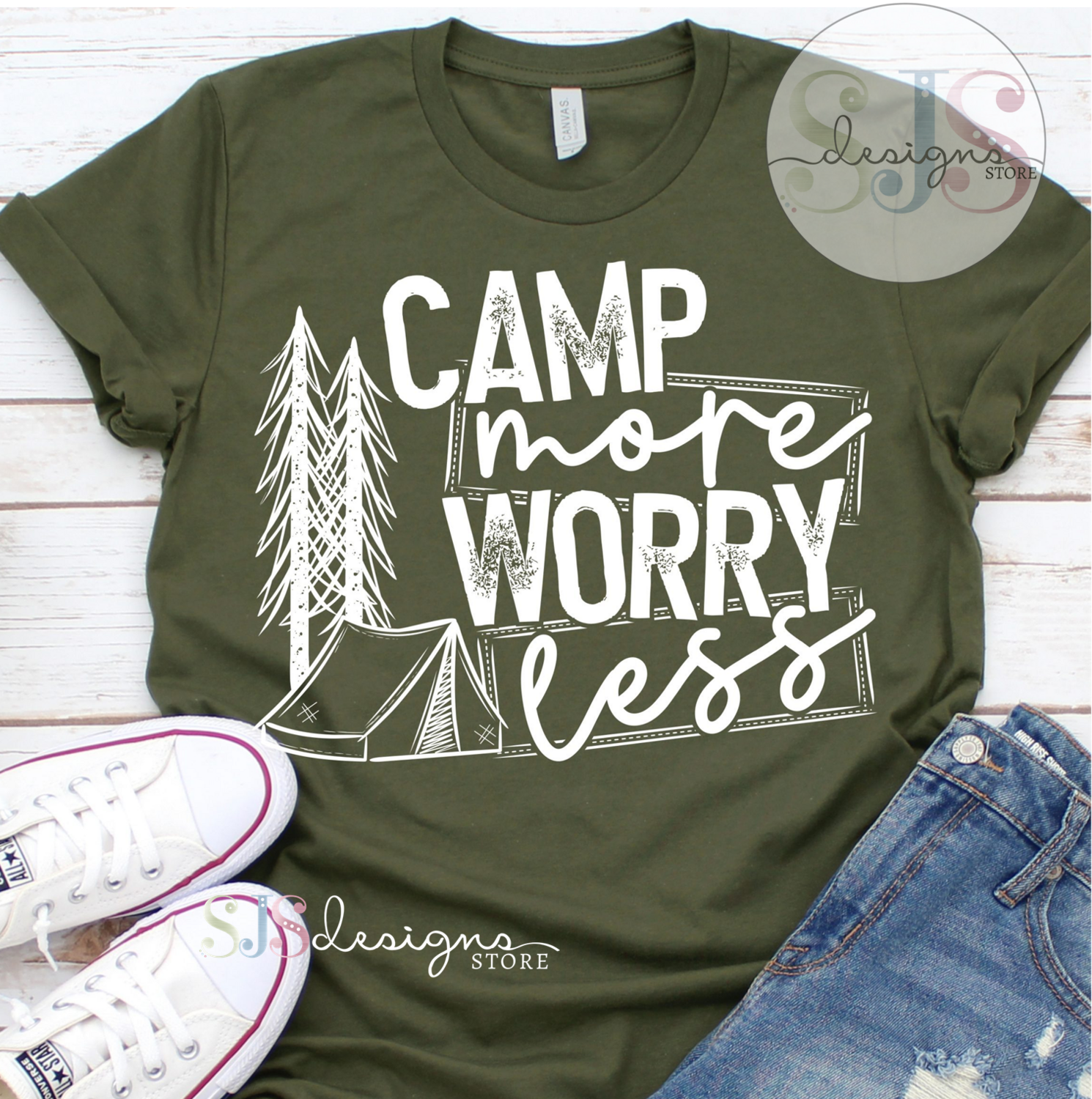 Camp More Worry Less TENT Shirt