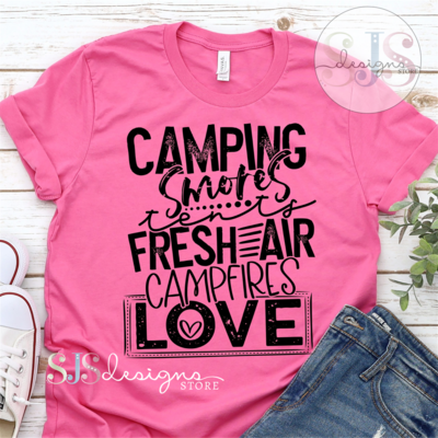Camping Smores Tents Love Words Shirt
