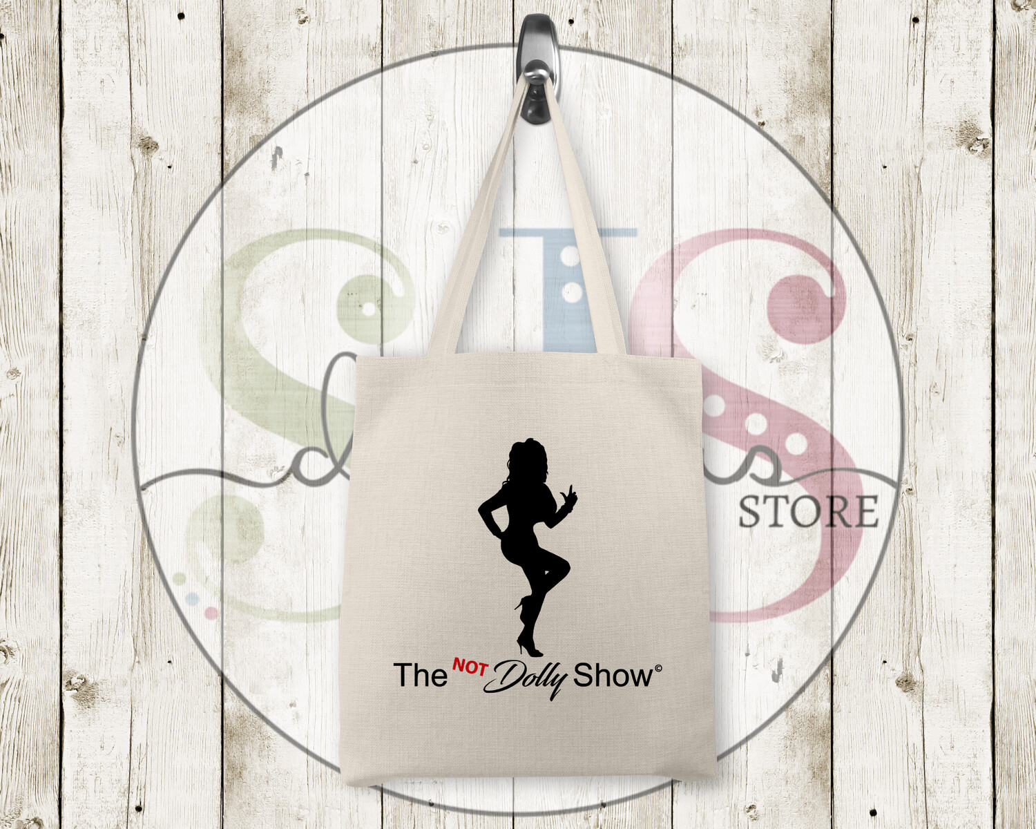 The NOT Dolly Show Natural Tote Bag - Black print