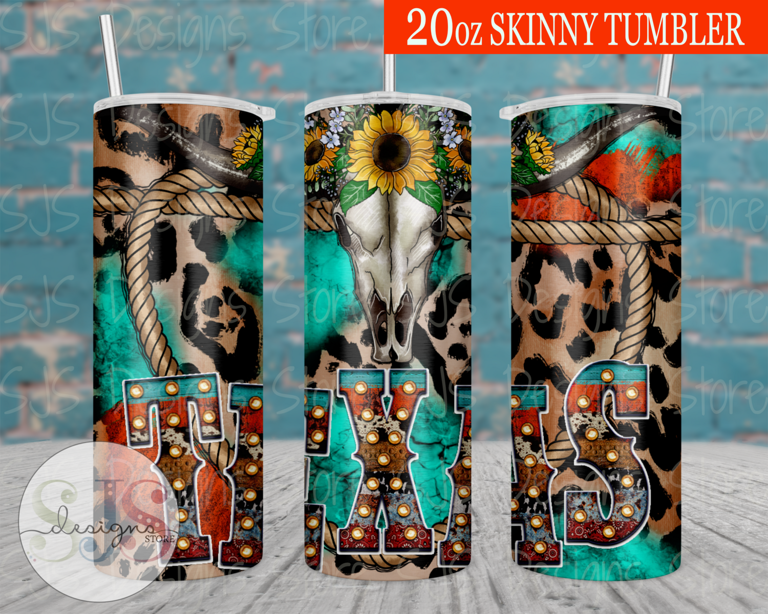 Texas Skull 20oz Tumbler