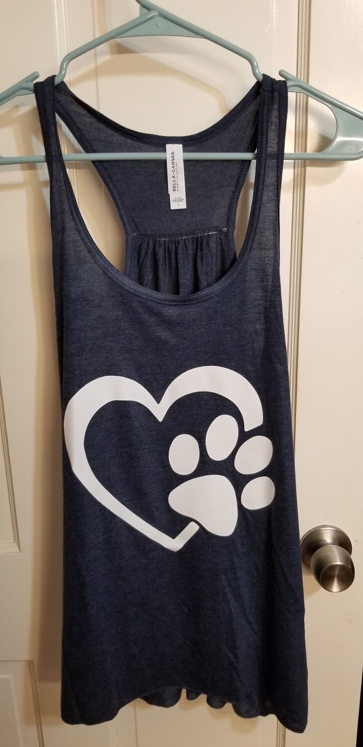 Dog Heart Paw - Large - RTS Tank (Flowy Fits Medium Size)