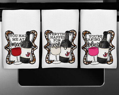 Wine Trio Kitchen Towels