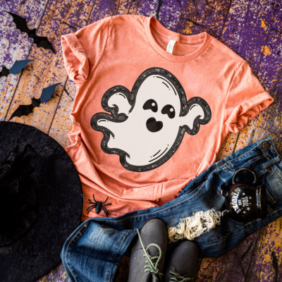 Faux Embroidered Ghost Shirt