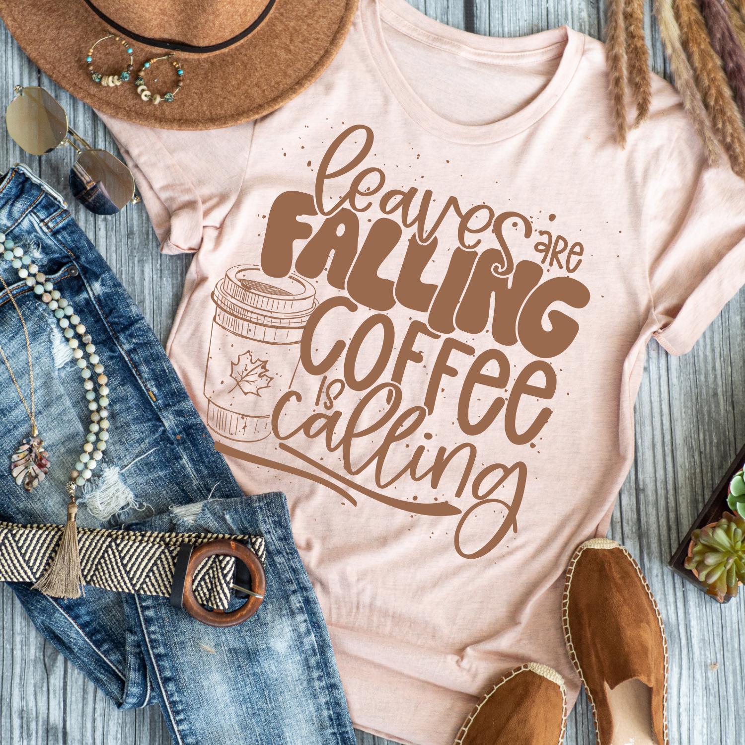 Leaves Are Falling Coffee is Calling Shirt