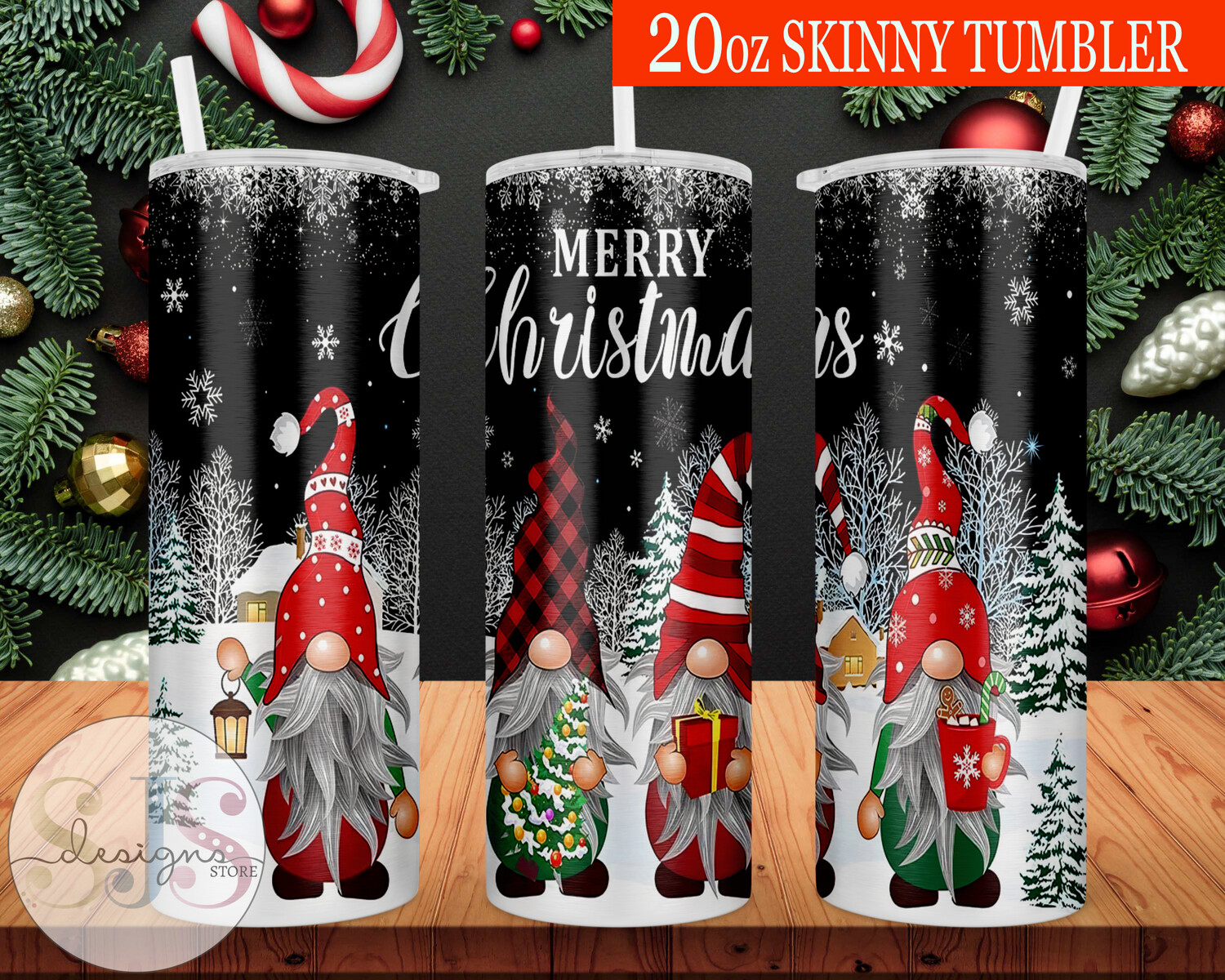 Merry Christmas Gnomes #4 20oz Tumbler
