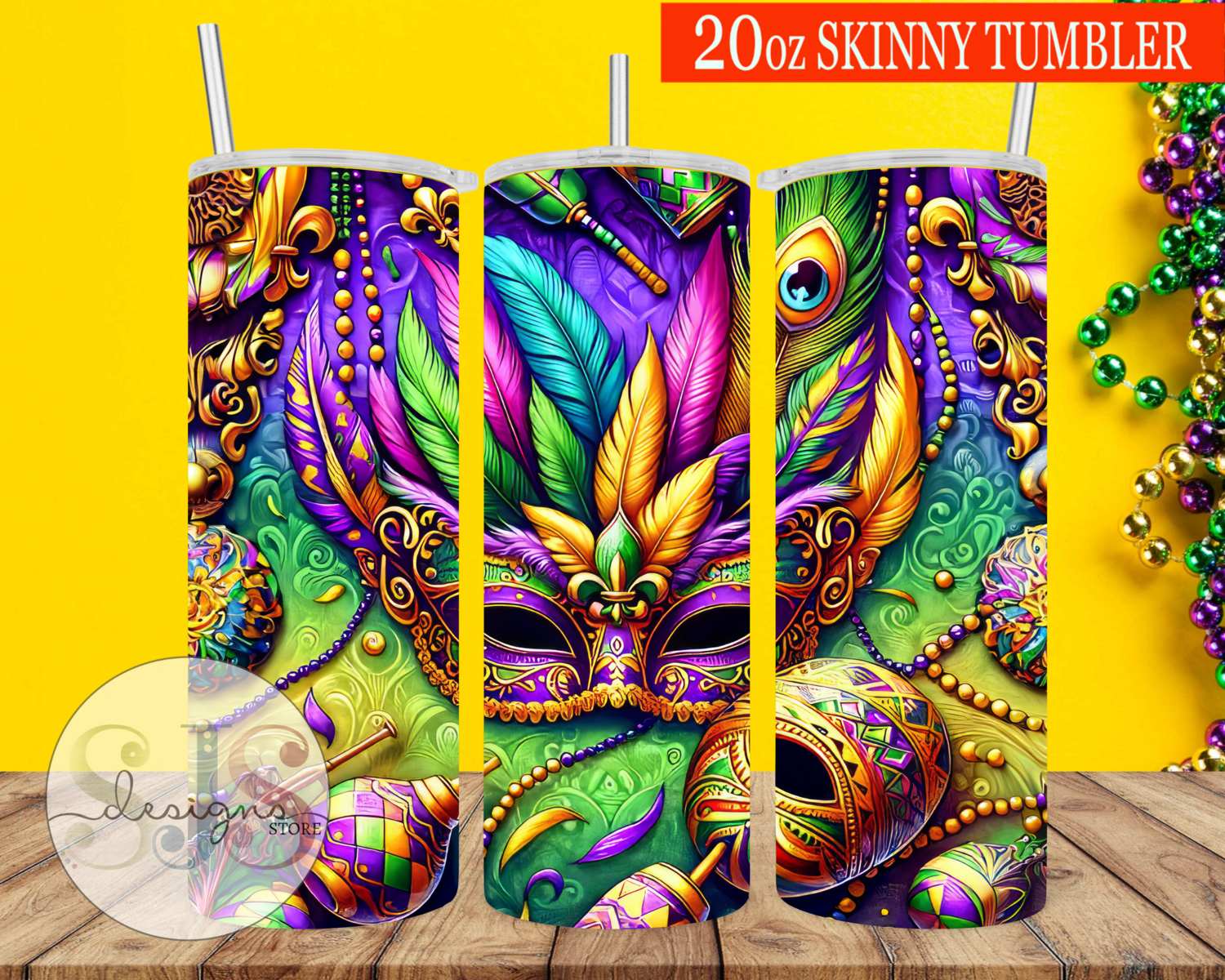 Mardi Gras Masks 20oz Tumbler