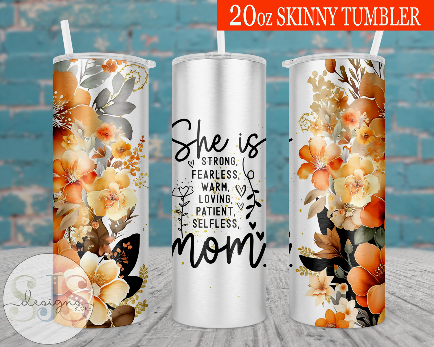 She is Strong She is Mom 20oz Tumbler