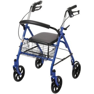 Drive Medical Four Wheel Rollator Rolling Walker with Fold Up Removable Back Support