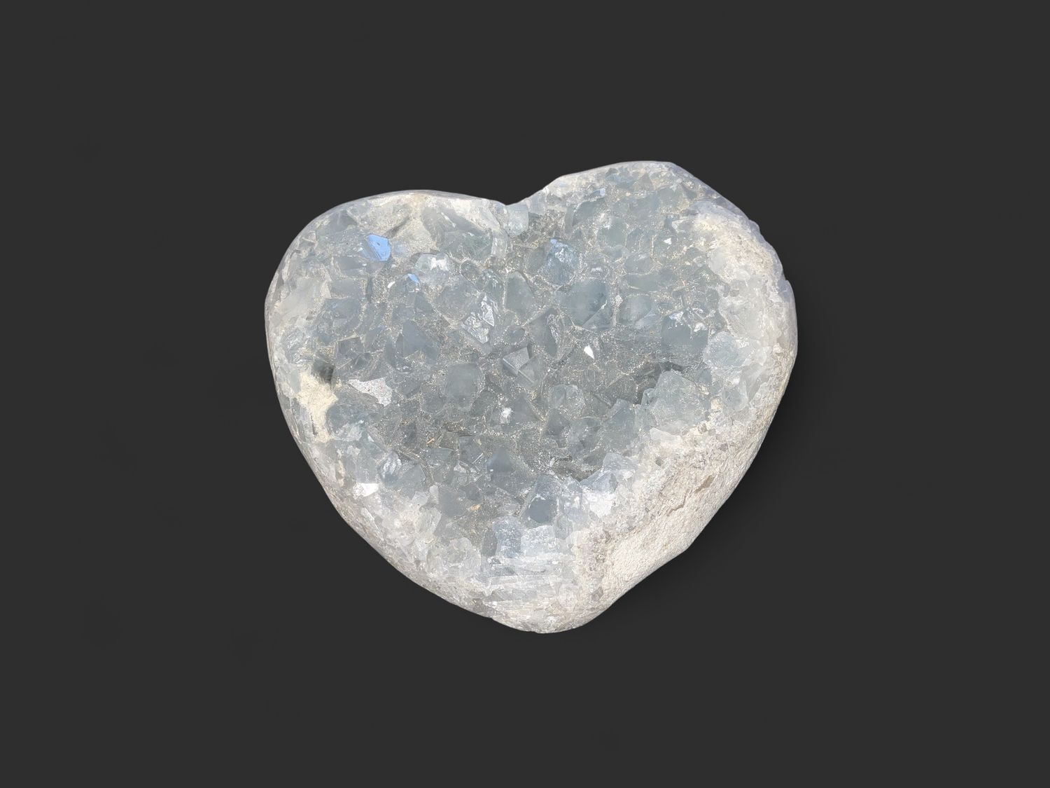 Celestite Geode Heart $65