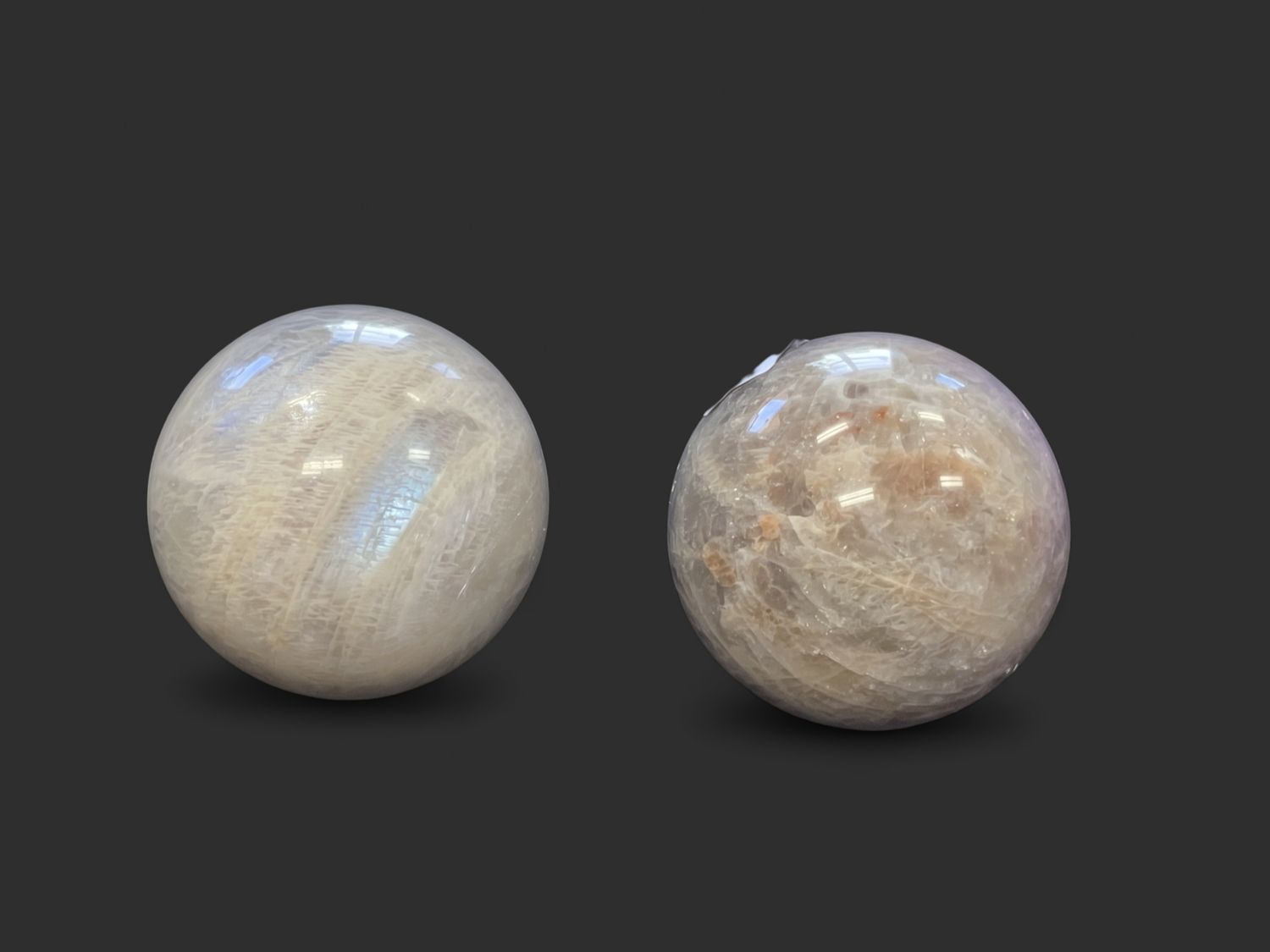 Black Moonstone Spheres $29