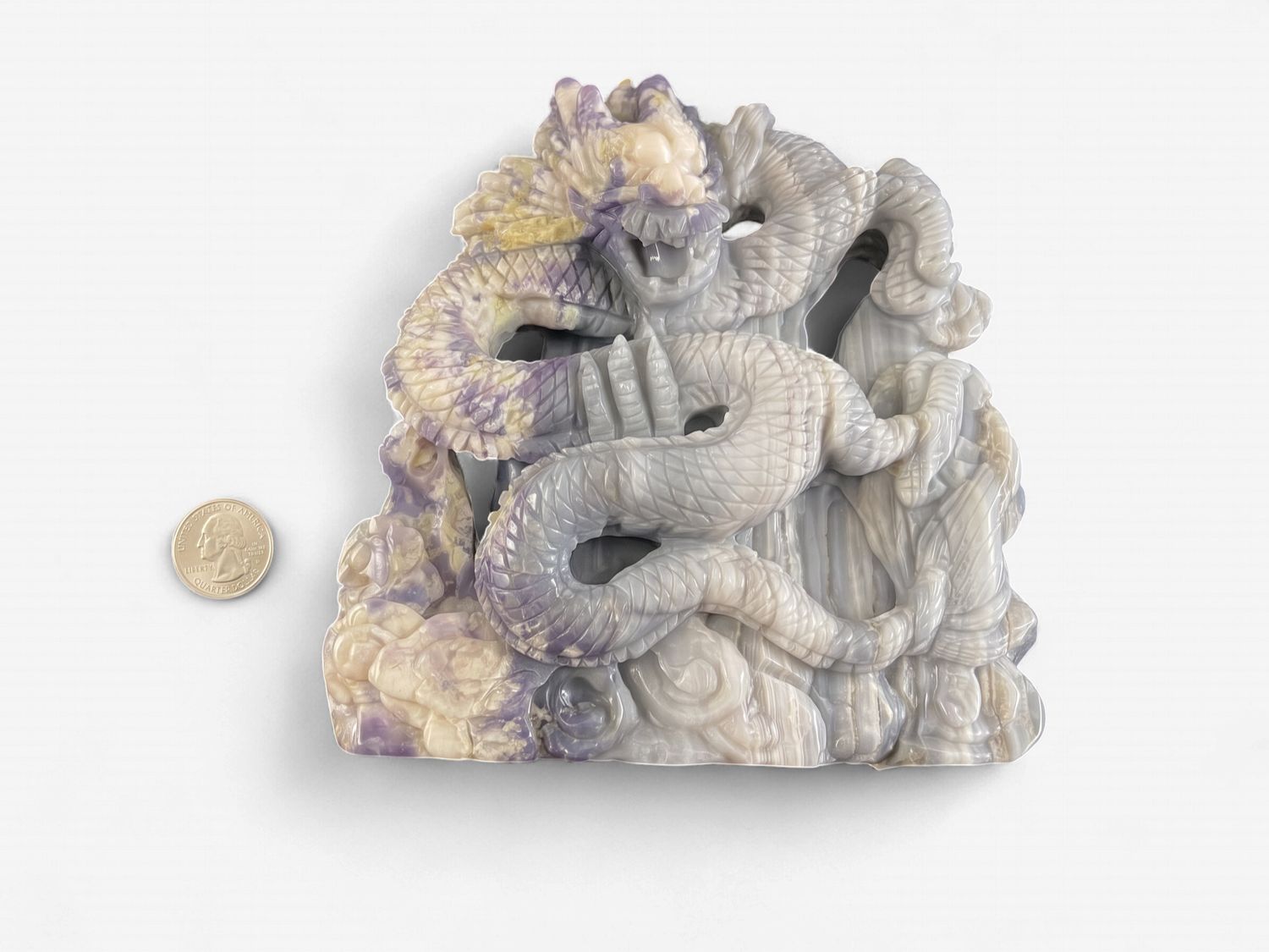Blue Flower Agate Dragon $499