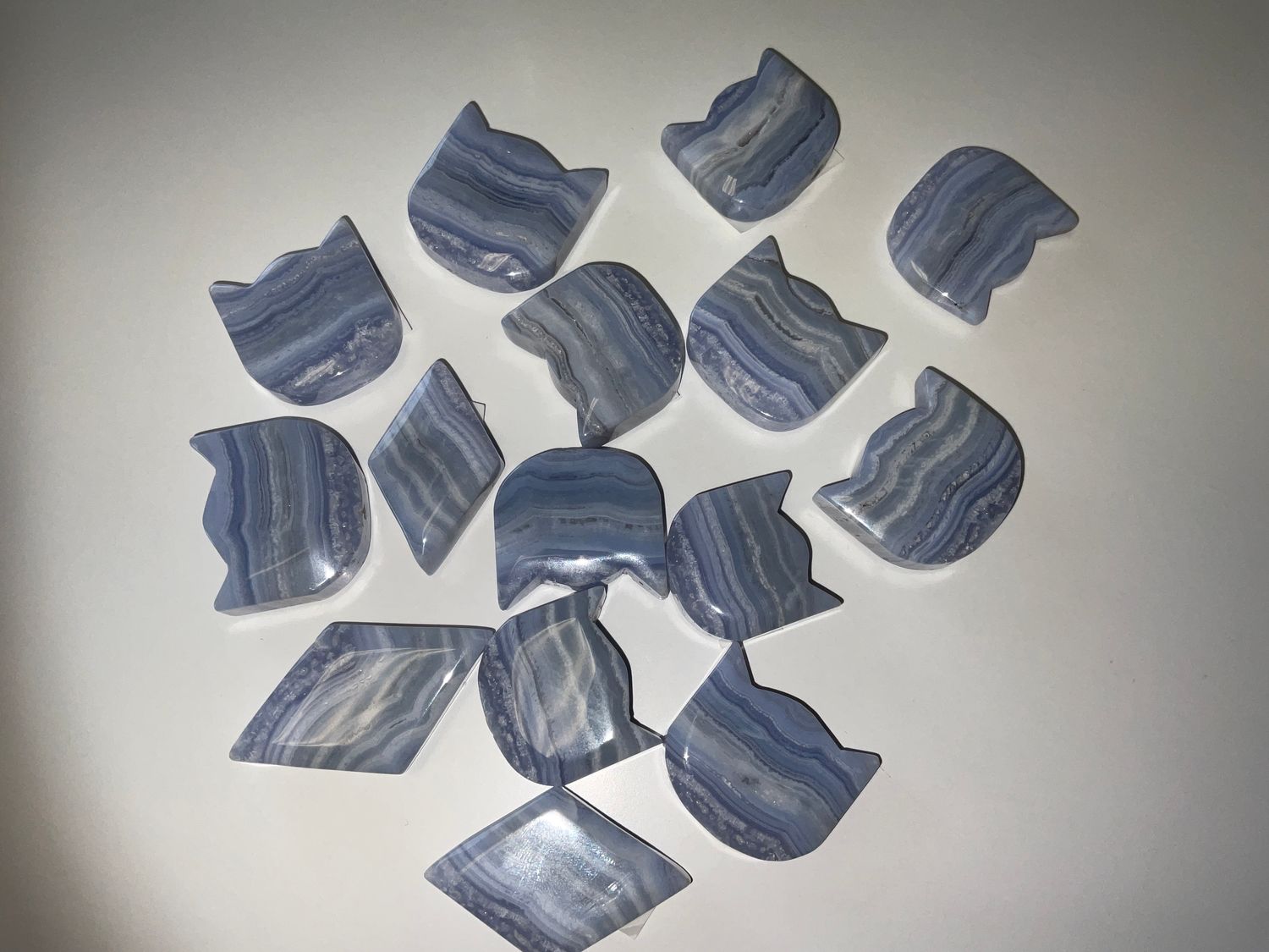 Blue Lace Agate assorted carvings $15