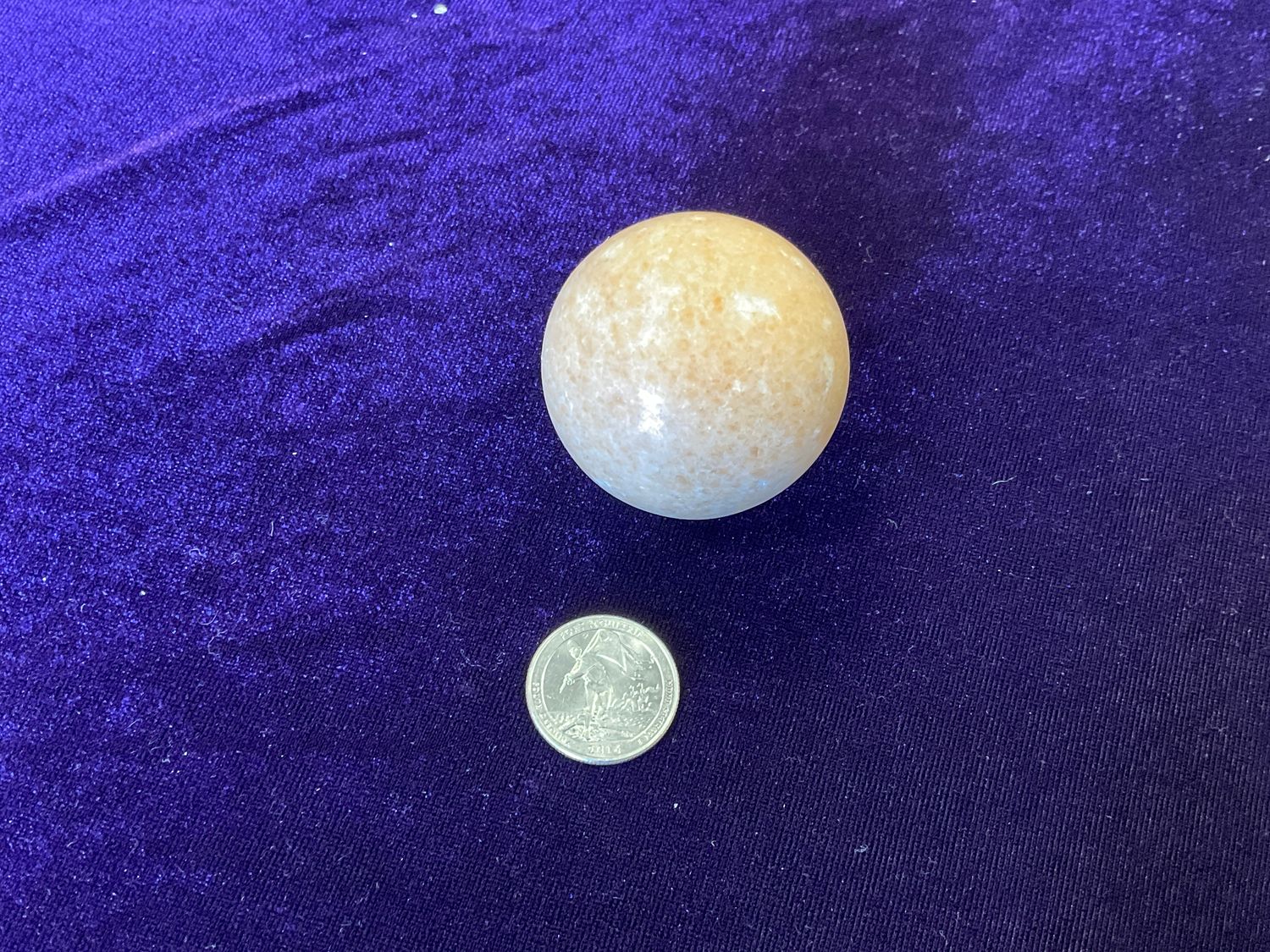 Orange Calcite, Type: Sphere