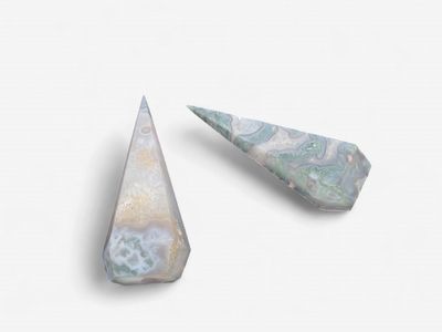 Moss Agate Diamond Point