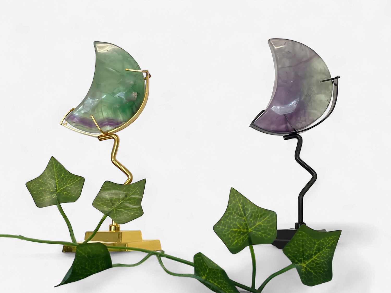 Fluorite Moon with stand $29