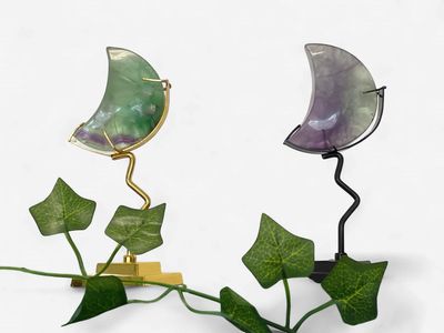 Fluorite Moon with stand $29