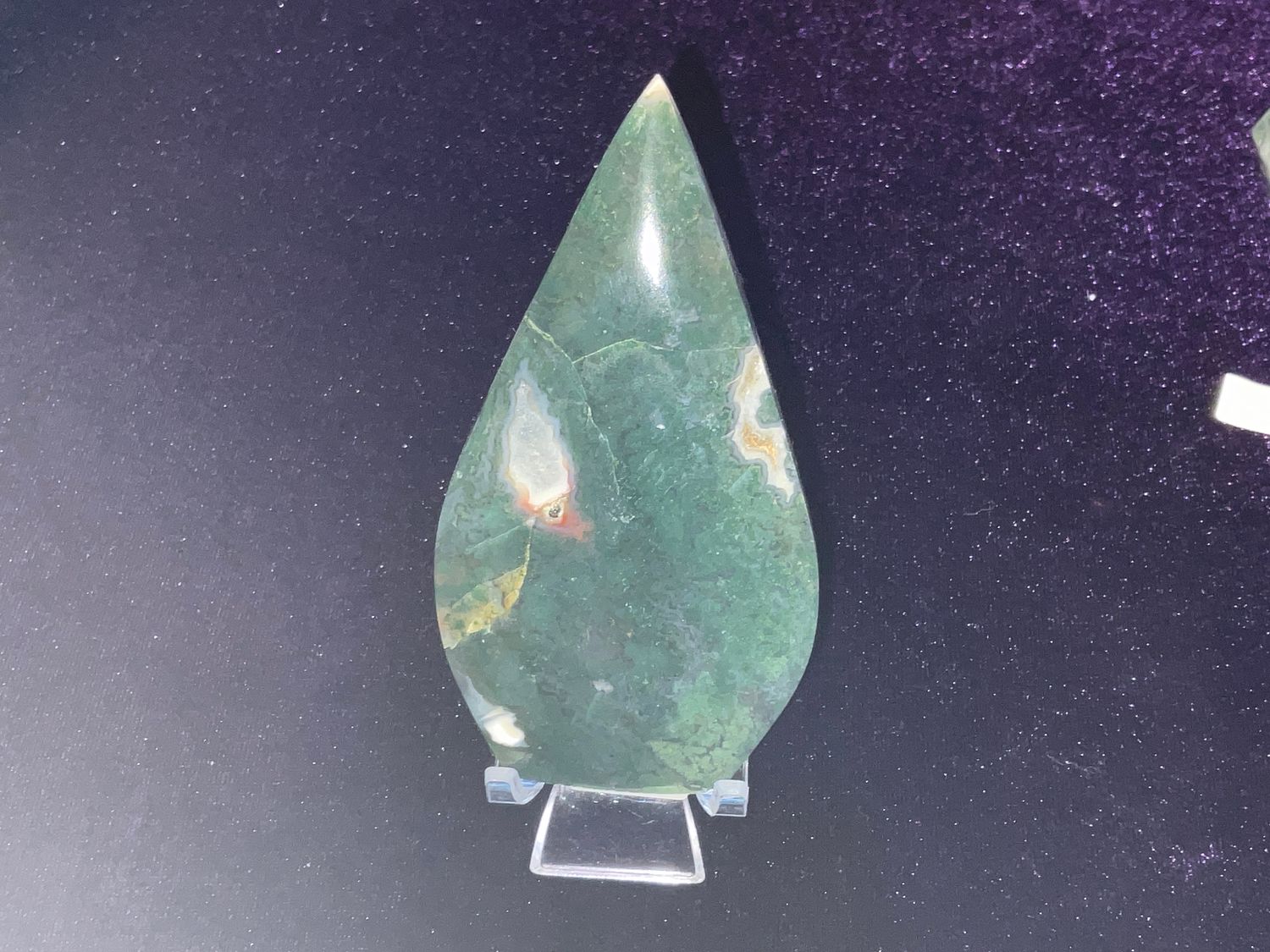 Moss Agate Tear, cost: $69