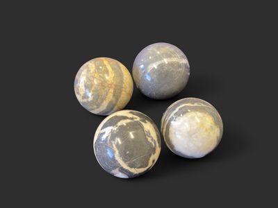 Black Onyx with Calcite sphere