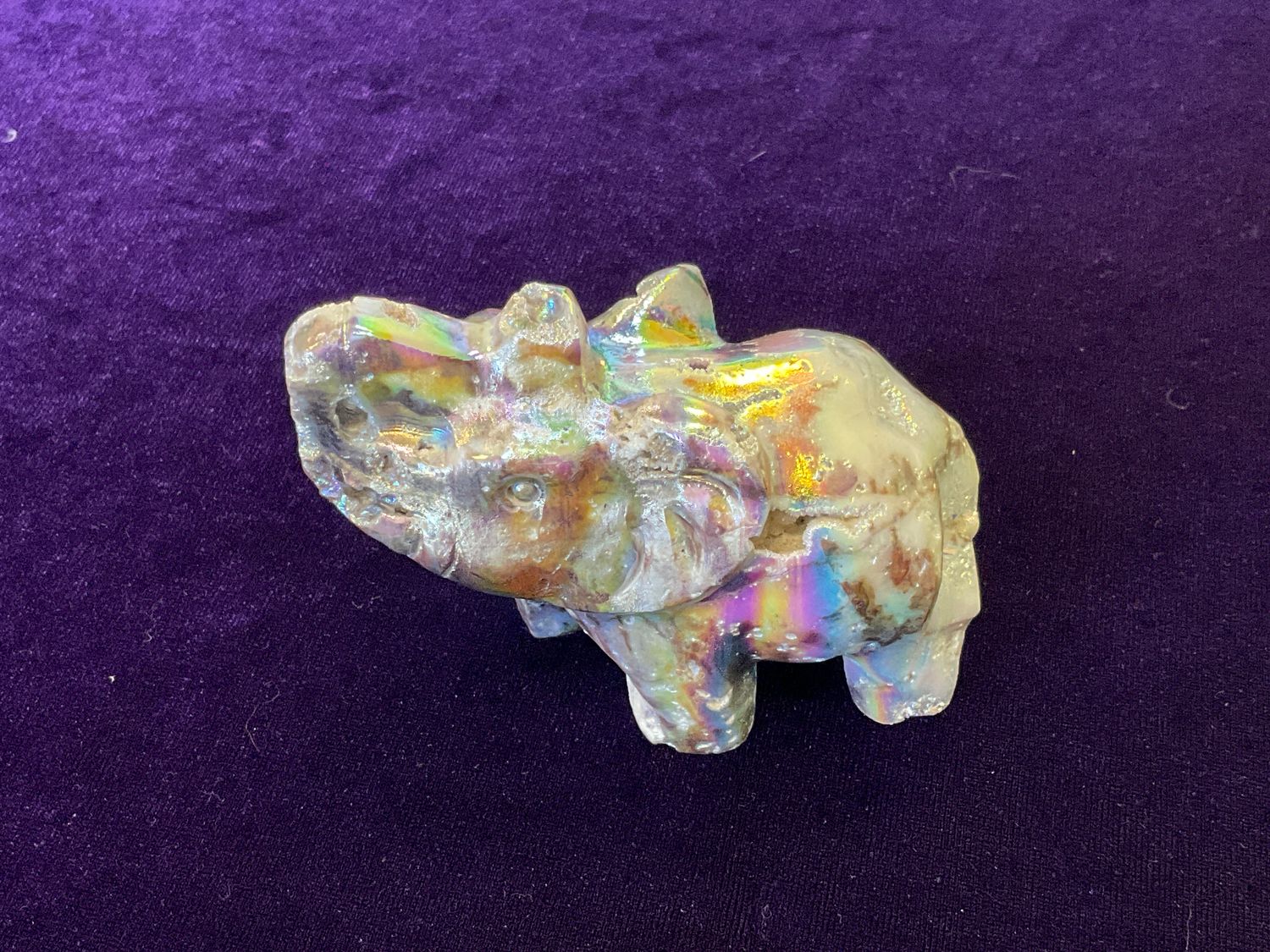 Aura Sphalerite carving, Type: Elephant