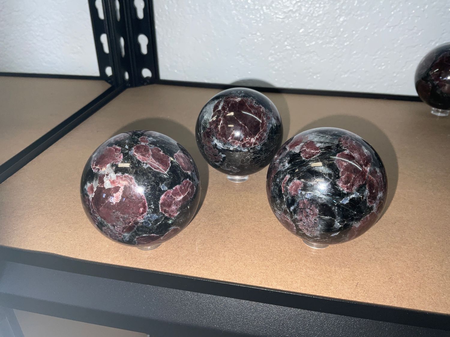 Garnet on Arfvedsonite Matrix spheres, cost: $68