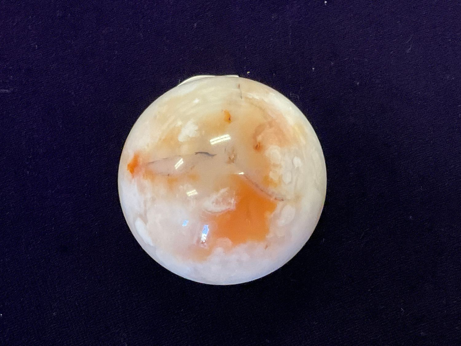 Carnelian Flower Agate sphere, cost: $50