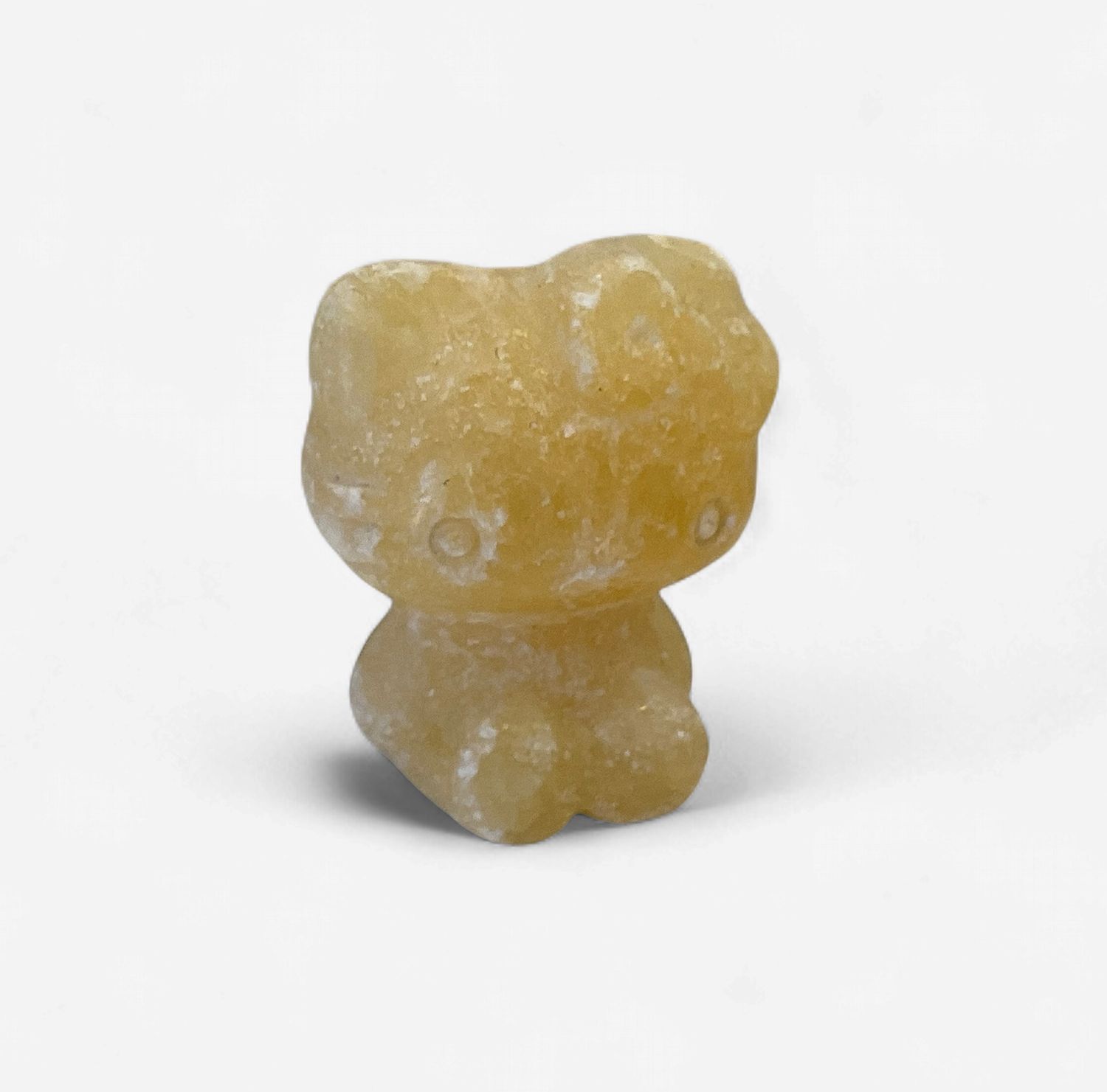 Orange Calcite Kitty Carving