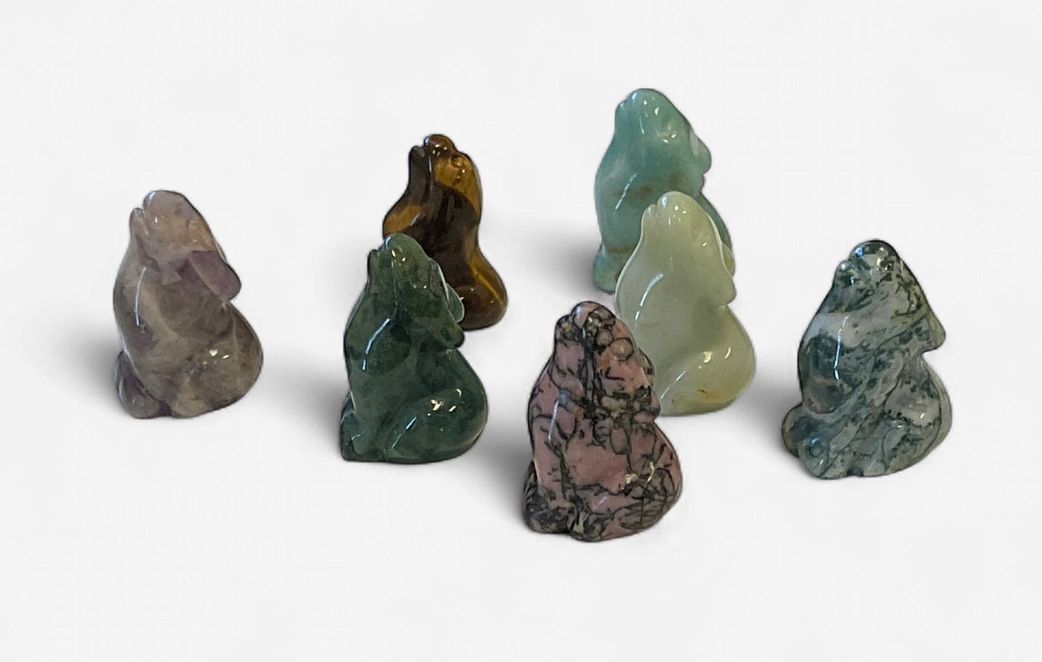 Assorted Mini Wolf Carvings